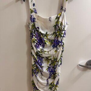 NWT Dolce and Gabbana silk wisteria dress, XS or S (European 42)